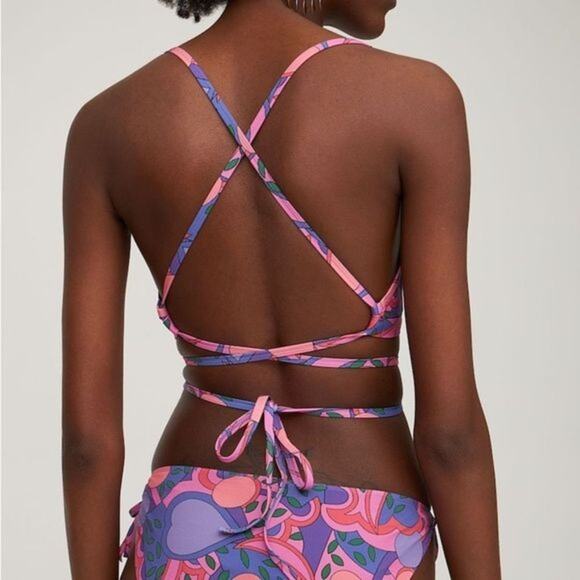Isabel Marant Pink Purple Triangle Bikini Swimsuit Top New size 10 Retails $185 - Picture 2 of 6